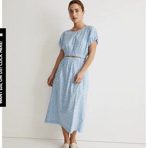 NWT Madewell Pull-On Dress Set in Gingham Check - XXL